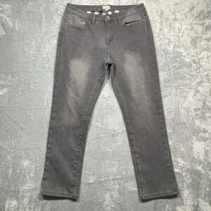 Weatherproof Vintage Jeans Womens 12 Grey Flannel Lined Slim Straight Fit Plaid